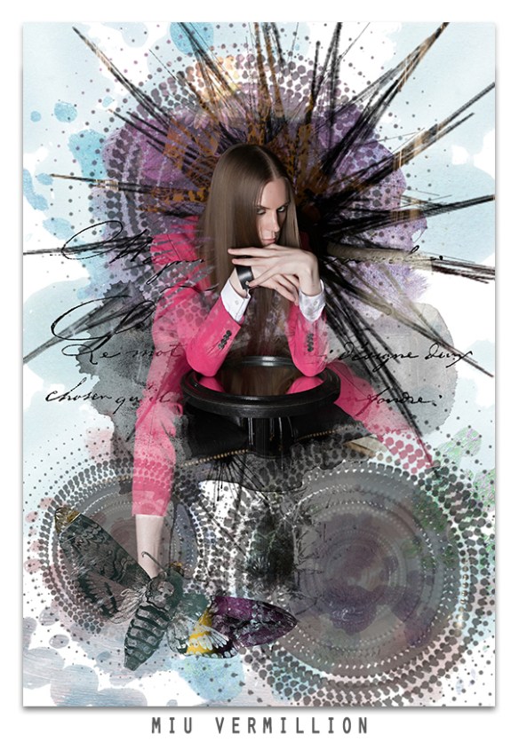 miu vermillion photo remix - custom photoshop brushes created using Adobe Capture