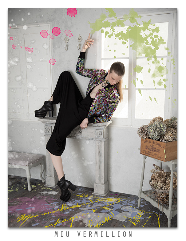 Splash! - Fashion Editorial by Miu Vermillion for Aether Magazine with androgynous model Yukiro Dravarious in Tokyo, Japan