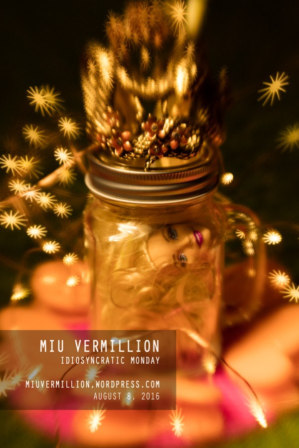 Miu Vermillion | Lensbaby Spark | Fashion Still Life - Barbie head in mason jar + Roberto Cavalli cuff bracelet