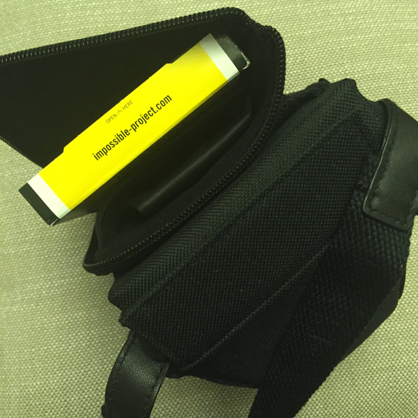 Impossible I-1 camera carry case, neck strap, and hand strap | via miu vermillion photography blog
